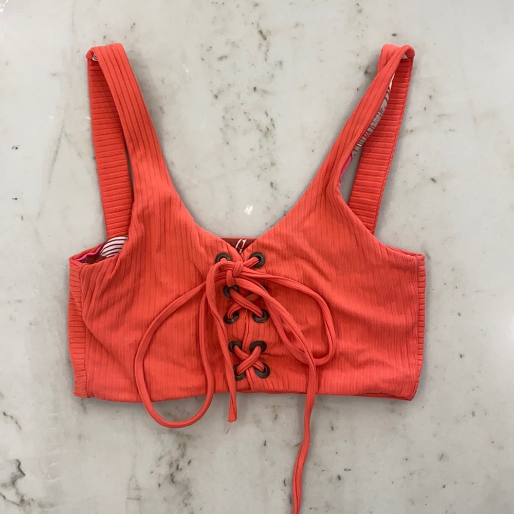 Maaji Coral Lace-Up Bikini Top
